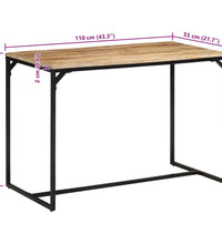 Esstisch 110x55x75 cm Massives Raues Mangoholz