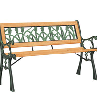 Gartenbank 116 cm Massivholz Tanne und Stahl