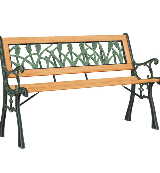 Gartenbank 116 cm Massivholz Tanne und Stahl