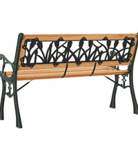 Gartenbank 116 cm Massivholz Tanne und Stahl