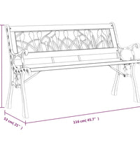 Gartenbank 116 cm Massivholz Tanne und Stahl