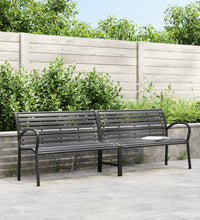 Doppel-Gartenbank Schwarz 231 cm Stahl und WPC