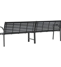 Doppel-Gartenbank Schwarz 231 cm Stahl und WPC