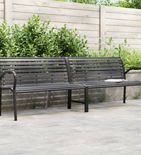 Doppel-Gartenbank Schwarz 231 cm Stahl und WPC