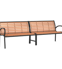 Gartenbank Braun 231 cm Holz & Pulverbeschichteter Stahl