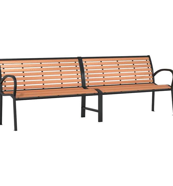 Gartenbank Braun 231 cm Holz & Pulverbeschichteter Stahl
