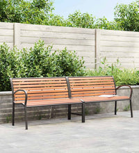 Gartenbank Braun 231 cm Holz & Pulverbeschichteter Stahl