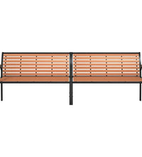 Gartenbank Braun 231 cm Holz & Pulverbeschichteter Stahl