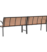 Gartenbank Braun 231 cm Holz & Pulverbeschichteter Stahl