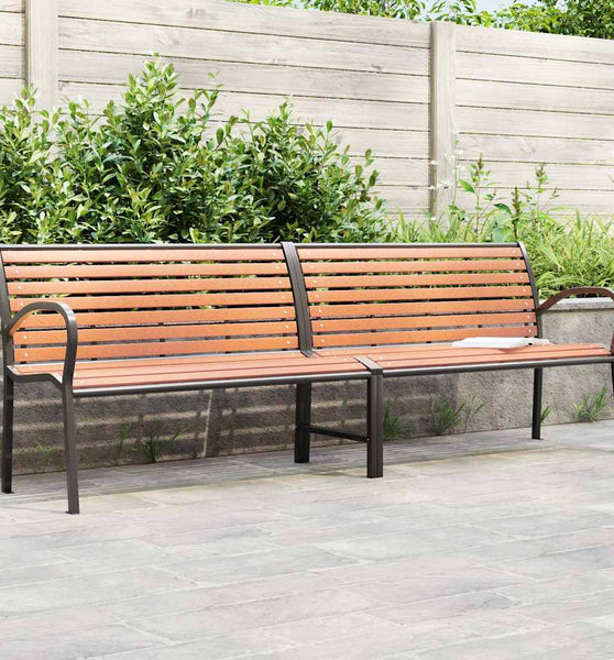 Gartenbank Braun 231 cm Holz & Pulverbeschichteter Stahl