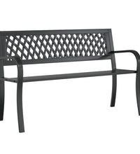 Gartenbank Schwarz 120 cm Stahl