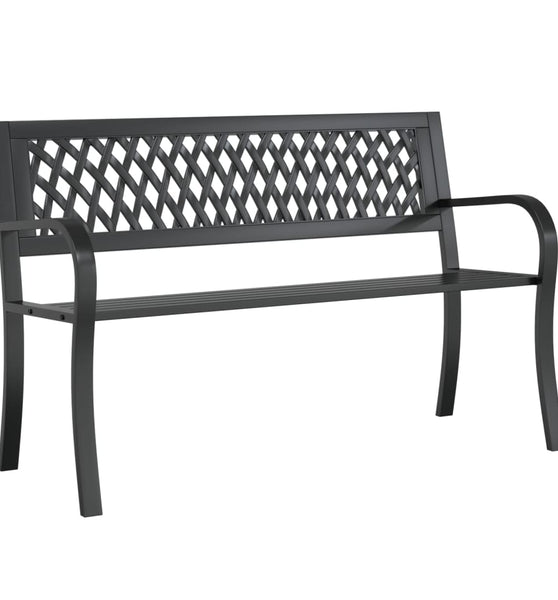 Gartenbank Schwarz 120 cm Stahl