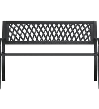 Gartenbank Schwarz 120 cm Stahl
