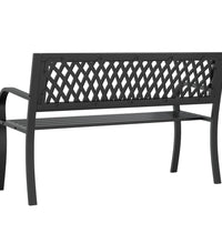 Gartenbank Schwarz 120 cm Stahl