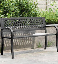 Gartenbank Schwarz 120 cm Stahl