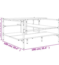 Couchtisch Schwarz 100x100x48,5 cm Holzwerkstoff