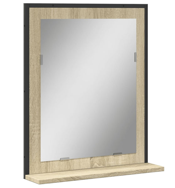 Badspiegel mit Ablage Sonoma-Eiche 50x12x60 cm Holzwerkstoff
