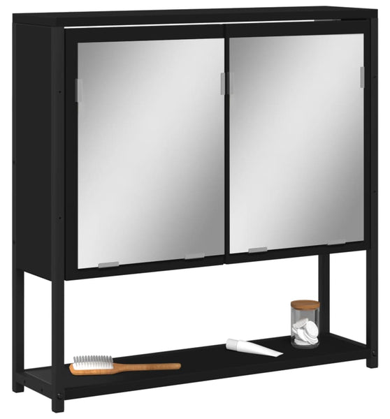 Bad-Spiegelschrank Schwarz 60x16x60 cm Holzwerkstoff