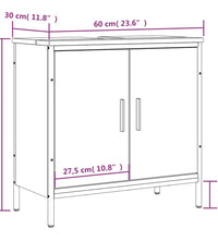 Waschbeckenunterschrank Schwarz 60x30x60 cm Holzwerkstoff