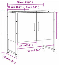 Waschbeckenunterschrank Schwarz 60x33x60 cm Holzwerkstoff