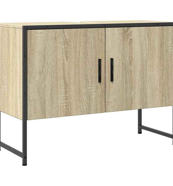 Waschbeckenunterschrank Sonoma-Eiche 80x33x60 cm Holzwerkstoff