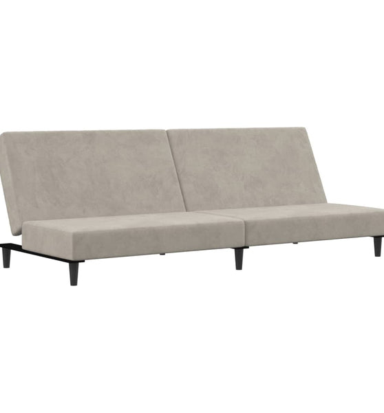 Schlafsofa 2-Sitzer Hellgrau Samt