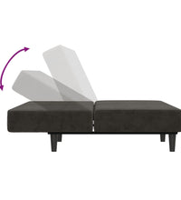 Schlafsofa 2-Sitzer Dunkelgrau Samt