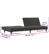 Schlafsofa 2-Sitzer Dunkelgrau Samt