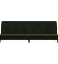 Schlafsofa 2-Sitzer Dunkelgrün Samt