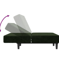 Schlafsofa 2-Sitzer Dunkelgrün Samt