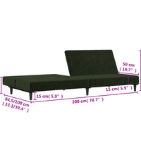 Schlafsofa 2-Sitzer Dunkelgrün Samt