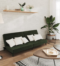 Schlafsofa 2-Sitzer Dunkelgrün Samt