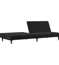 Schlafsofa 2-Sitzer Schwarz Samt