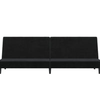 Schlafsofa 2-Sitzer Schwarz Samt