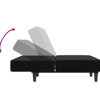 Schlafsofa 2-Sitzer Schwarz Samt