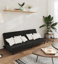 Schlafsofa 2-Sitzer Schwarz Samt