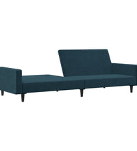 Schlafsofa 2-Sitzer Blau Samt