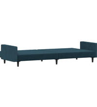 Schlafsofa 2-Sitzer Blau Samt