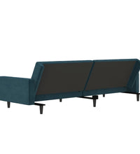 Schlafsofa 2-Sitzer Blau Samt