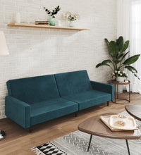 Schlafsofa 2-Sitzer Blau Samt