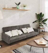 Schlafsofa 2-Sitzer Dunkelgrau Samt