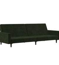 Schlafsofa 2-Sitzer Dunkelgrün Samt