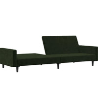 Schlafsofa 2-Sitzer Dunkelgrün Samt