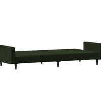 Schlafsofa 2-Sitzer Dunkelgrün Samt
