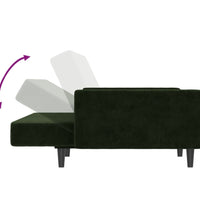 Schlafsofa 2-Sitzer Dunkelgrün Samt