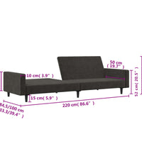 Schlafsofa 2-Sitzer Dunkelgrün Samt