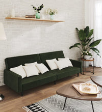 Schlafsofa 2-Sitzer Dunkelgrün Samt