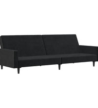 Schlafsofa 2-Sitzer Schwarz Samt