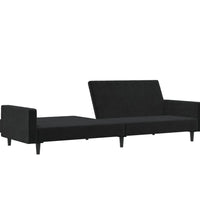 Schlafsofa 2-Sitzer Schwarz Samt