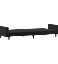Schlafsofa 2-Sitzer Schwarz Samt